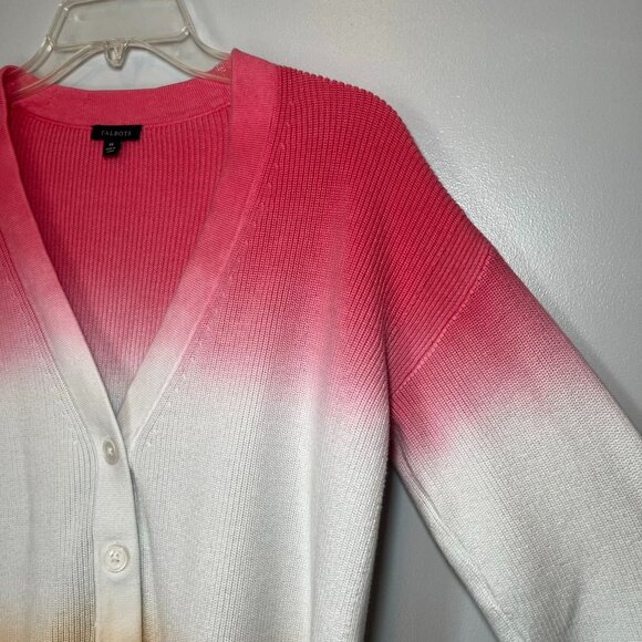 Talbots womens ombre knit cardigan button up sweater size medium boho casual - Picture 5 of 11